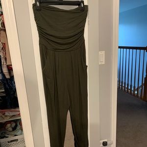 green tube top jumpsuit